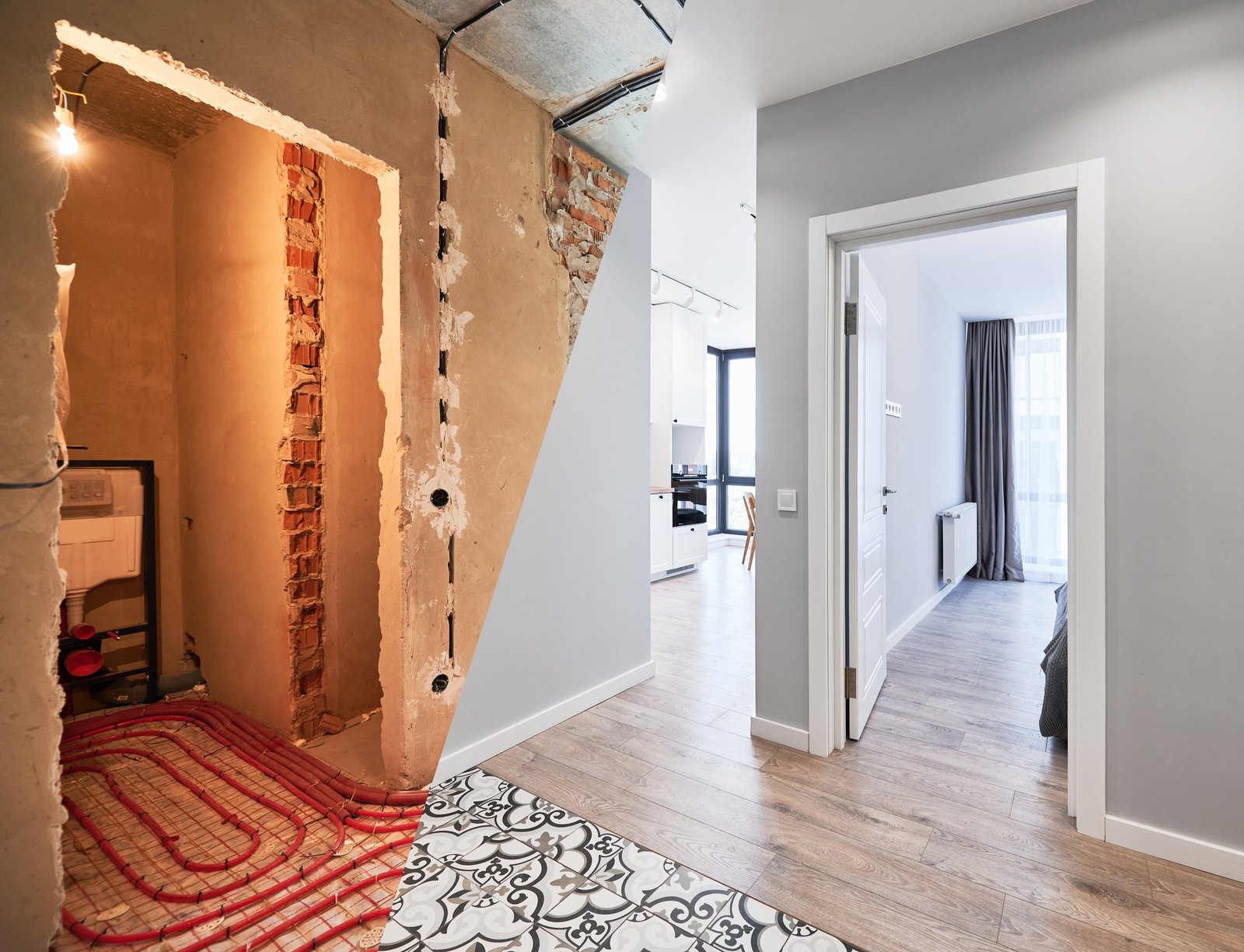 reformas en Torreblanca - reformas en Torreblanca,reformas Castellón,empresa de reformas Torreblanca,Reformas Salhi,fontanero en Torreblanca Apartment with heated floor before and after renovation.